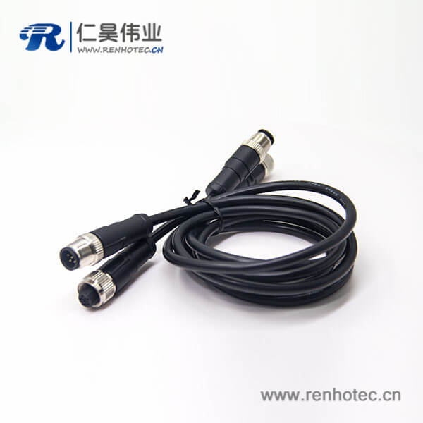 m12传感器电缆C扣5芯母头双边不带屏蔽工业防水传感器0.5M AWG22 m12传感器电缆C扣5芯母头双边不带屏蔽工业防水传感器0.5M AWG22