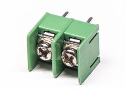 栅栏式插PCB板端子2芯绿色连接器