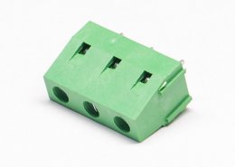 绿色的3芯穿孔式接线端子直式PCB板螺钉式连接器
