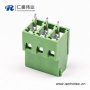 螺钉3芯绿色直式端子穿孔式插PCB板端子接接线