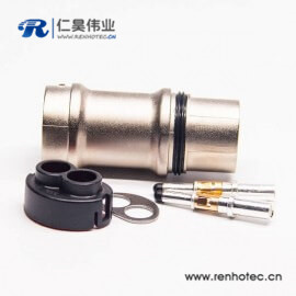 插头金属带屏蔽2芯35A高压互锁连接器