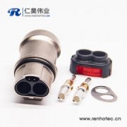 插头金属带屏蔽2芯35A高压互锁连接器