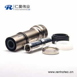 新能源金属带屏蔽插头高压互锁连接器单芯8mm电流200A直式