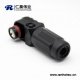 新能源黑色350A塑料IP67高压防水大电流连接器公插头直角单芯12mm