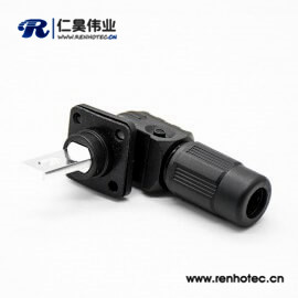 储能高压连接器黑色350A塑料防水IP67公母插座插头对接单芯12mm铜牌连接