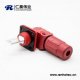 大电流防水公母直弯对接连接器IP67红色插头插座200A单芯12mm塑料铜牌连接