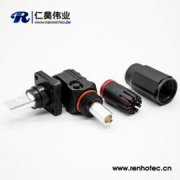 防水大电流单芯塑料200A连接器公母插座插头直弯对接黑色8mm铜牌连接IP67