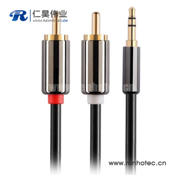 3.5mm转RCA连接线一分二电脑音箱线 3.5mm转RCA连接线一分二电脑音箱线