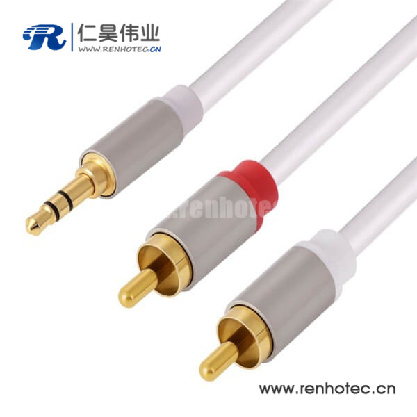 3.5mm转双莲花头DVD连接电视功放线 3.5mm转双莲花头DVD连接电视功放线