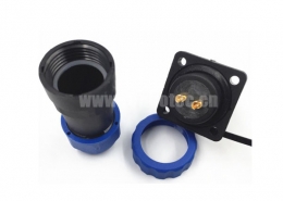 4孔法兰防水接头 SP17-4P 4芯 IP68防水连接器