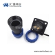 4孔法兰防水接头 SP17-4P 4芯 IP68防水连接器