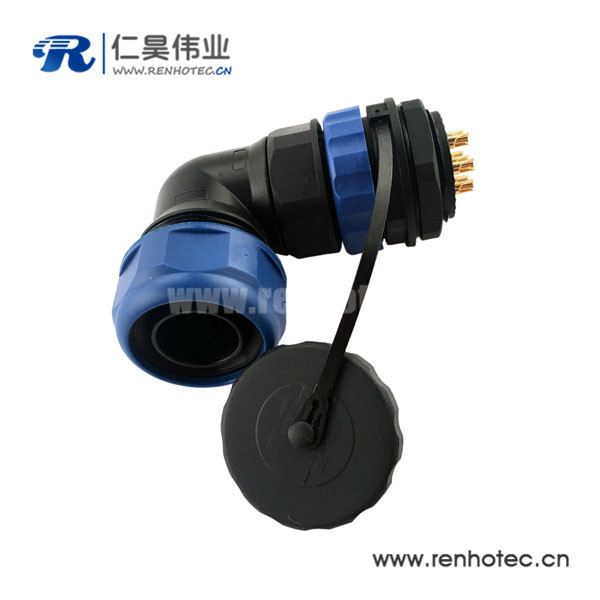 90度航空插头插座 防水连接器SP29-24芯弯头