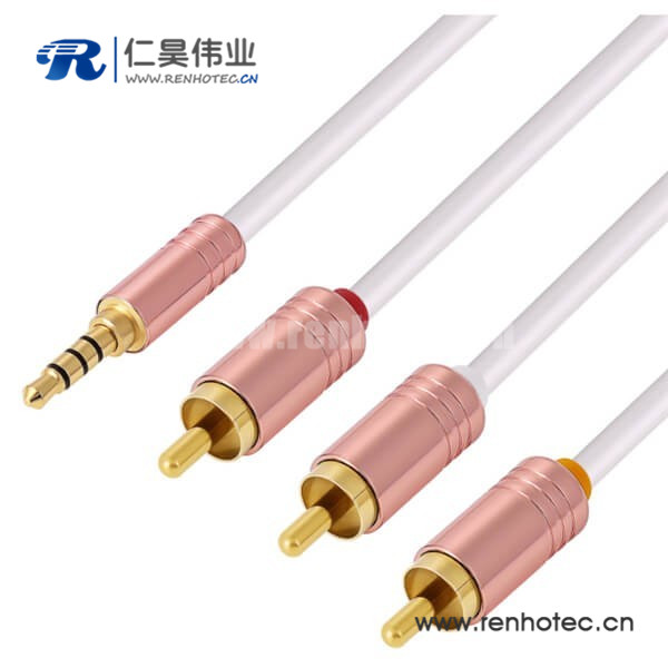AV线一分三莲花头音响功放3RCA音频连接线 AV线一分三莲花头音响功放3RCA音频连接线