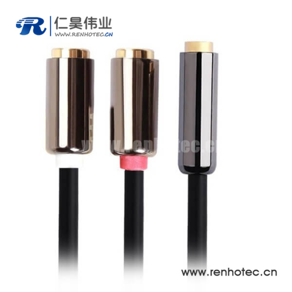 RCA母头连接线3.5母转2RCA母转接线 RCA母头连接线3.5母转2RCA母转接线