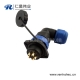 SP21 2芯 IP68防水航空插头插座 连接器 弯式