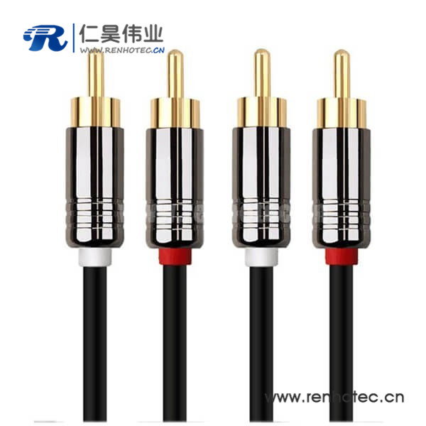 TV连接线高品质铜壳2RCA转2RCA音频线 TV连接线高品质铜壳2RCA转2RCA音频线