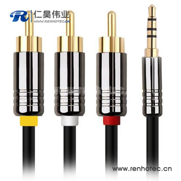 机顶盒AV线3.5mm转三莲花头无氧铜音箱线 机顶盒AV线3.5mm转三莲花头无氧铜音箱线