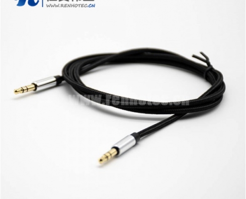 耳机插头3.5mm3极公对公直式音频线黑色0.5米-3米