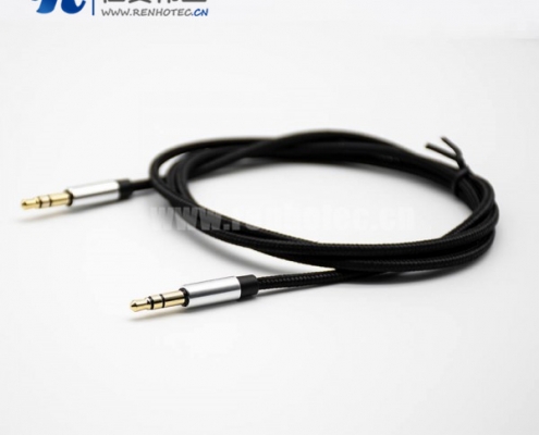 耳机插头3.5mm3极公对公直式音频线黑色0.5米-3米