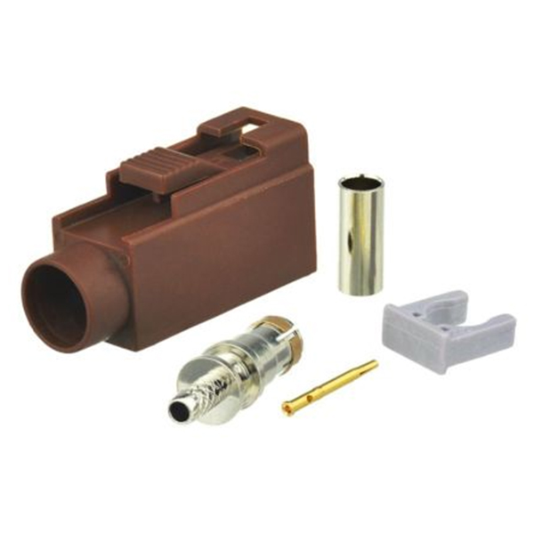 Fakra 高频连接器F型母头棕色压接接线RG316 RG174汽车电视用连接器