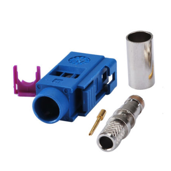 Fakra-C接口C型母头压接焊接接线RG58 LMR-195 RG400 RG142连接器