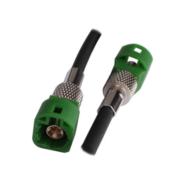 4-pin-hsd-connector-e-code-crimp-male-lvds-cable-assembly-1m LVDS线束厂商特供4芯HSD绿色连接器公转公线束1M