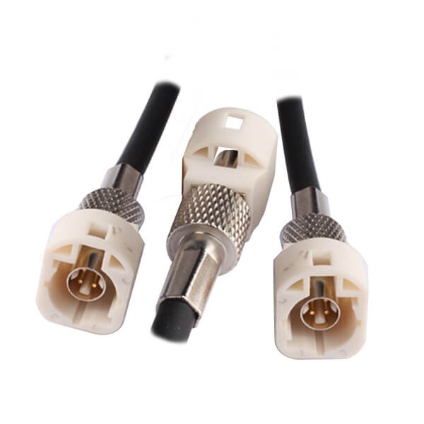 hsd-connector-cable-assembly-1m-with-4pin-cream-fakra-hsd(1) HSD连接器供应4芯白色HSD连接器公转公线束1M