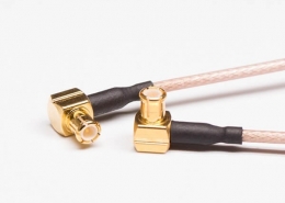 MCX接头线材棕色RG178同轴线两头焊90度MCX母头