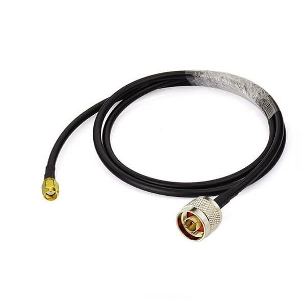 reverse-sma-extension-cable-with-rp-sma-male-to-n-type-male-rg58-coax-cable-1m RF射频线SMA反极公头转N公头RG58组装线束