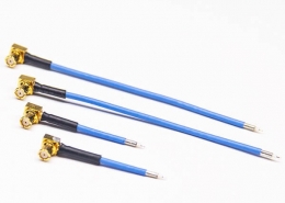 RF线压接SMP弯母头半刚性组装线束