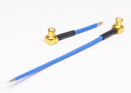 RF线压接SMP弯母头半刚性组装线束