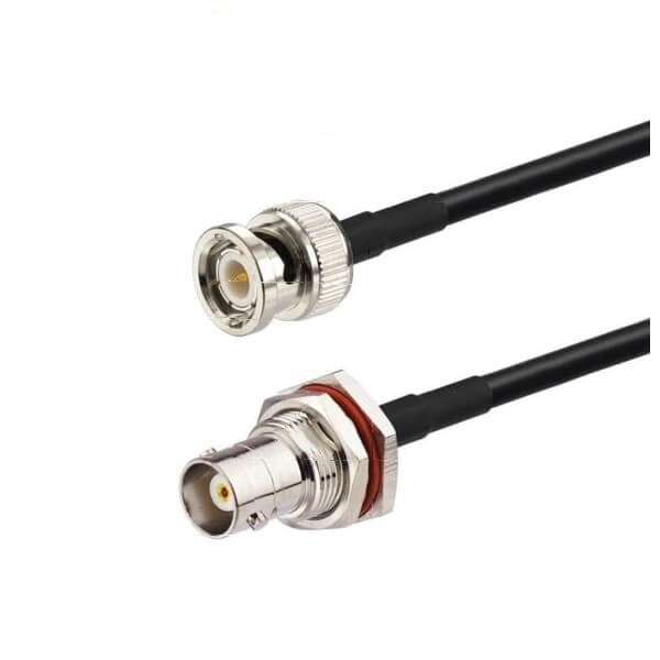 rf-cable-male-female-bnc-to-bnc-bulkhead-rg58-pigtail-rf-coaxial-cable-10cm 视频线Bnc公头转BNC防水母头接RG58线10CM