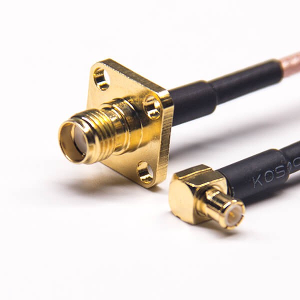 SMA射频线线材接口直式母头转MCX弯式公头接RG316线 SMA射频线线材接口直式母头转MCX弯式公头接RG316线