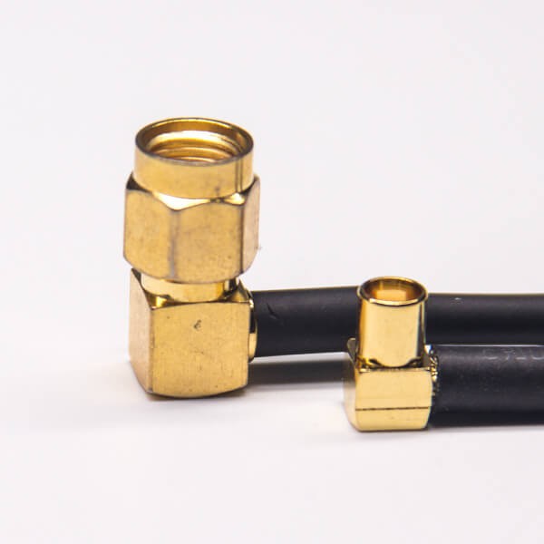 sma反极公头焊RG174射频线接mcx弯式母头 sma反极公头焊RG174射频线接mcx弯式母头