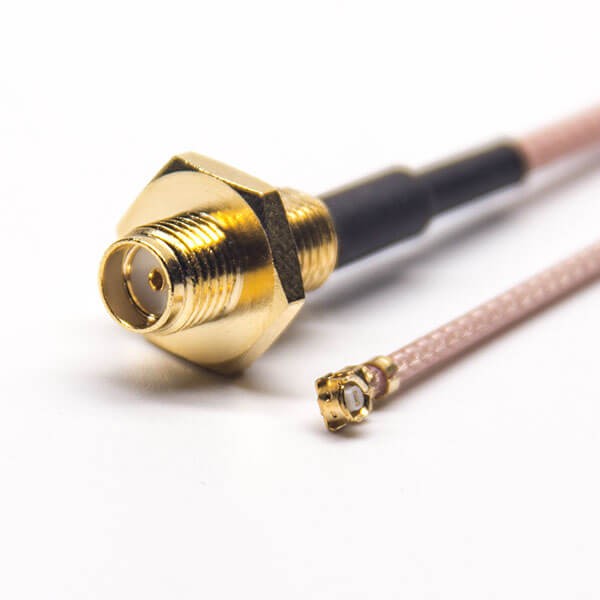 SMA射频线后锁板母头直式转IPEX弯式母头RF线材接RG178