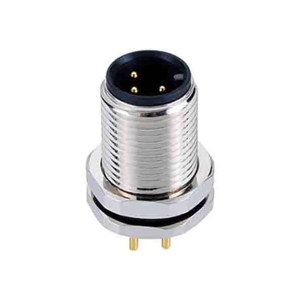3Pin M12 连接器 A 代码公前安装 180° PCB 焊接类型防水