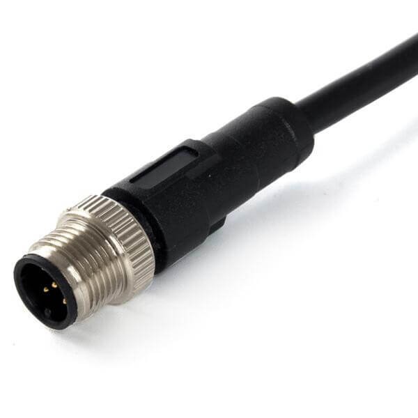 IP67防水连接器 4芯M12接头 A-code 母头直式防水不带屏蔽带线1M AWG22航空插头