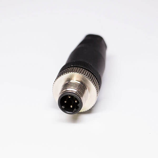 M12现场组装插头D编码4芯公直式不带屏蔽塑料外壳PG7