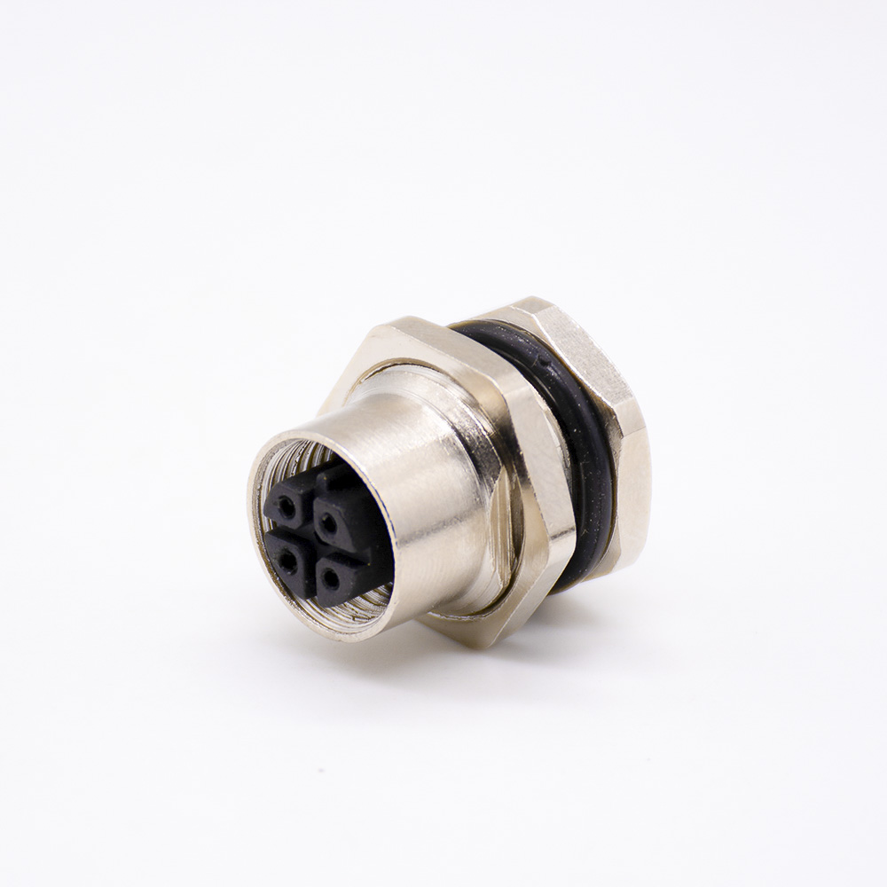 m12连接器5针母头直式前锁板焊线B编码编码