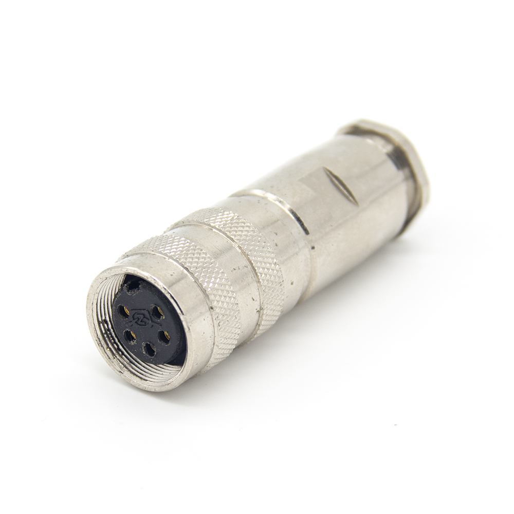 5芯工业插头接线 M16直式电缆母头连接器