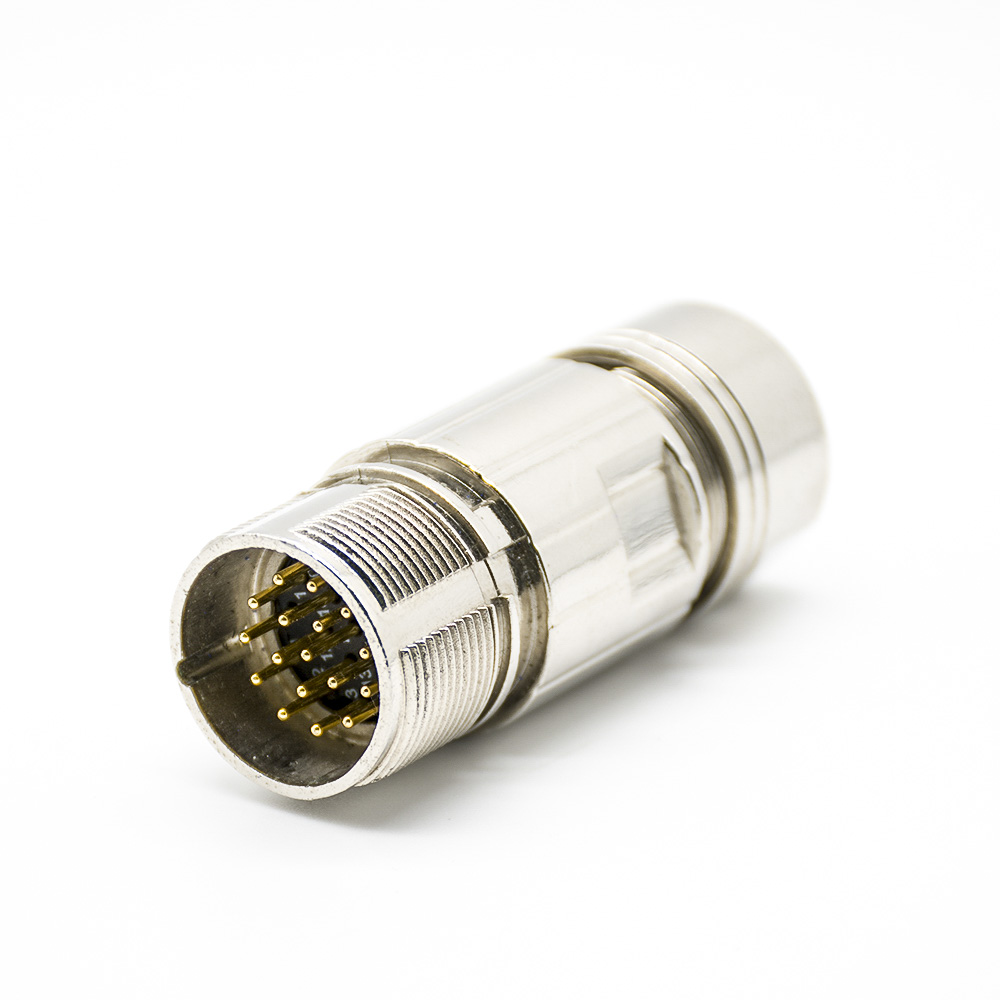 插头M23 17针公头直式焊线连接器