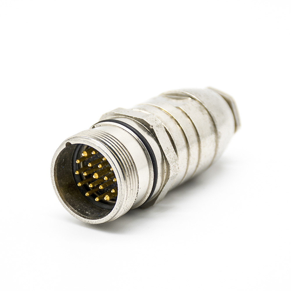 M23连接器19芯公头直式焊线连接器