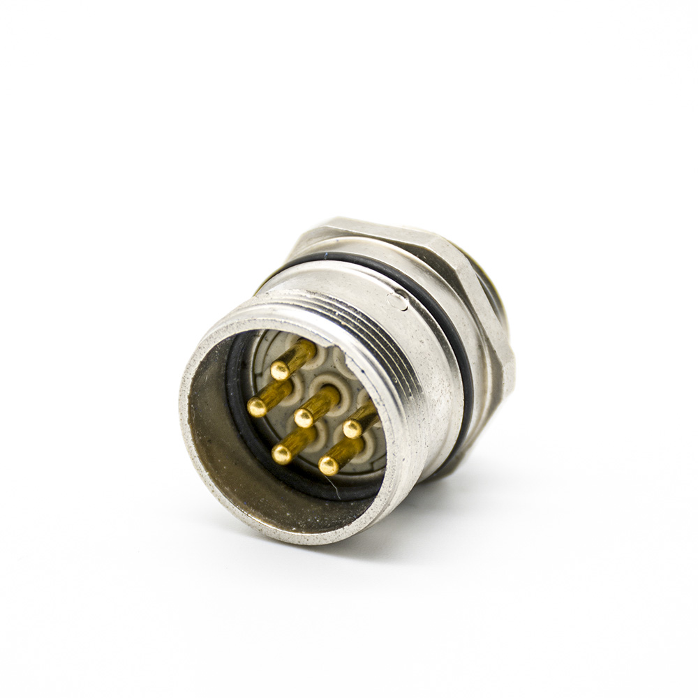 直式M23连接器6针公头焊线连接器