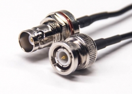 同轴电缆接头bnc公转母头防水前锁板接RG174射频线