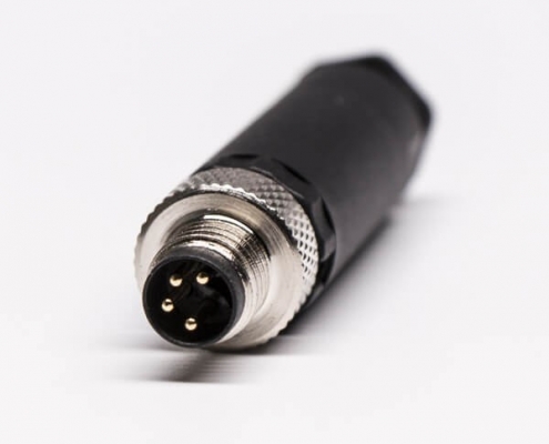 M8现场组装插头4芯公直式不带屏蔽塑料外壳M8*1.0-
