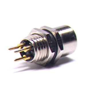 M8 PCB连接器板端后锁连接器A型3芯防水母插座传感器