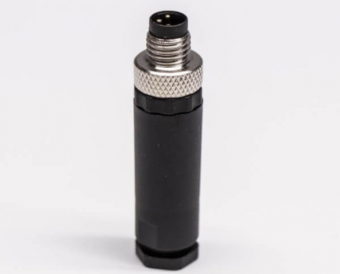 M8现场组装插头3芯公直式不带屏蔽塑料外壳M8*1.0定制