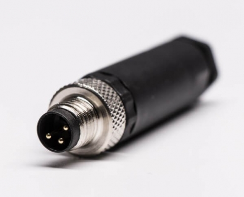 M8现场组装插头3芯公直式不带屏蔽塑料外壳M8*1.0定制