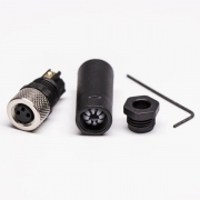 M8现场组装插头3芯母直式不带屏蔽塑料外壳M8*1.0定制