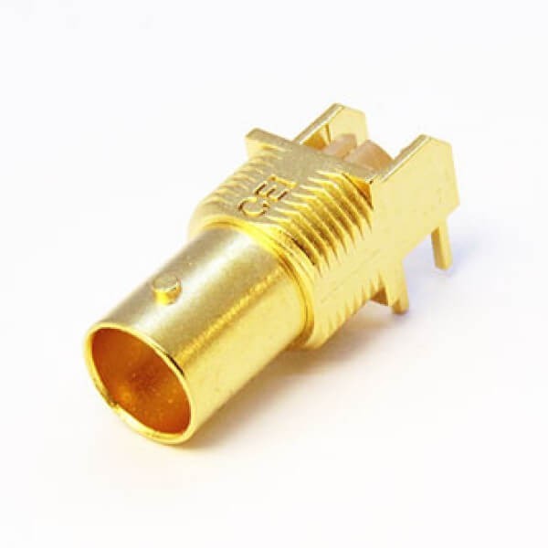 BNC母接头弯式连接器 插板式接PCB板8mm